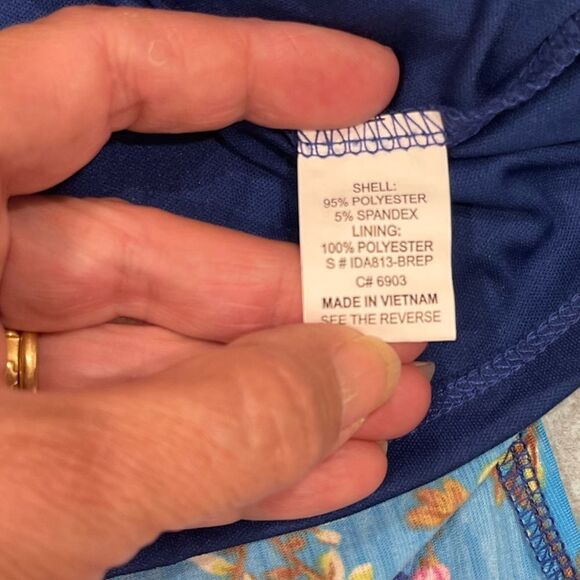 NEW Blue and Neon Sleeveless Floral Maxi Dress with Crochet Back.Size S - Picture 16 of 17